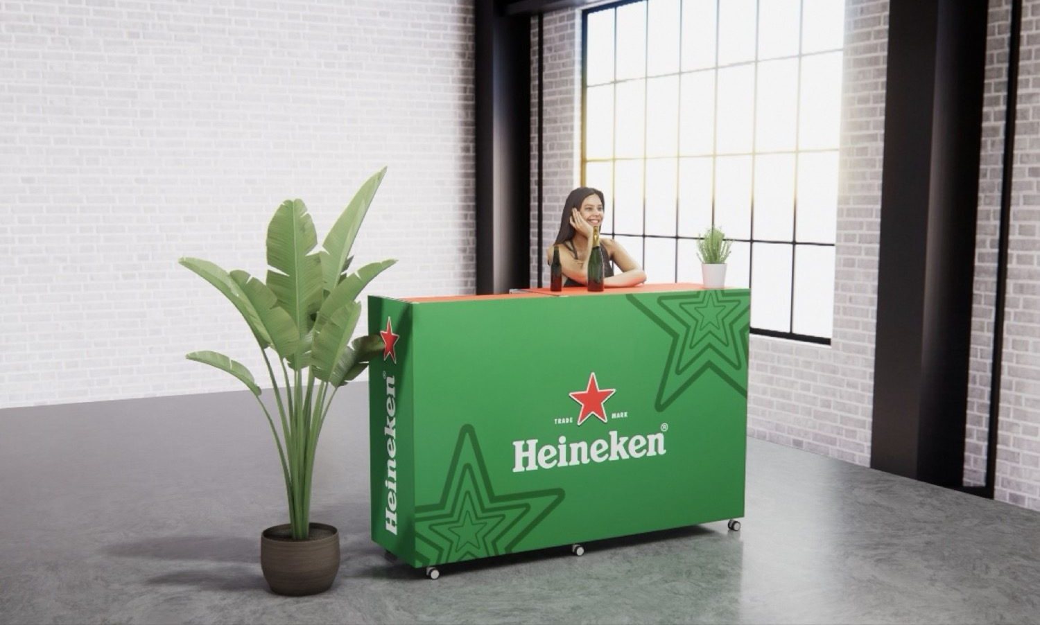 Heineken event bar — T3 — mobile counter, seamless graphics